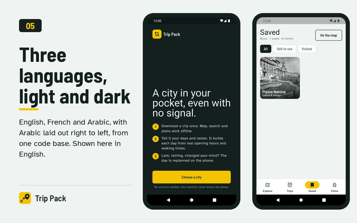 Three languages, light and dark